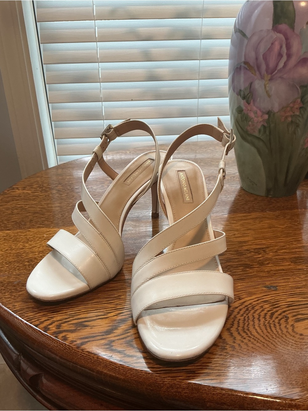 White Strappy Stiletto Sandals - Women's Dress Heels